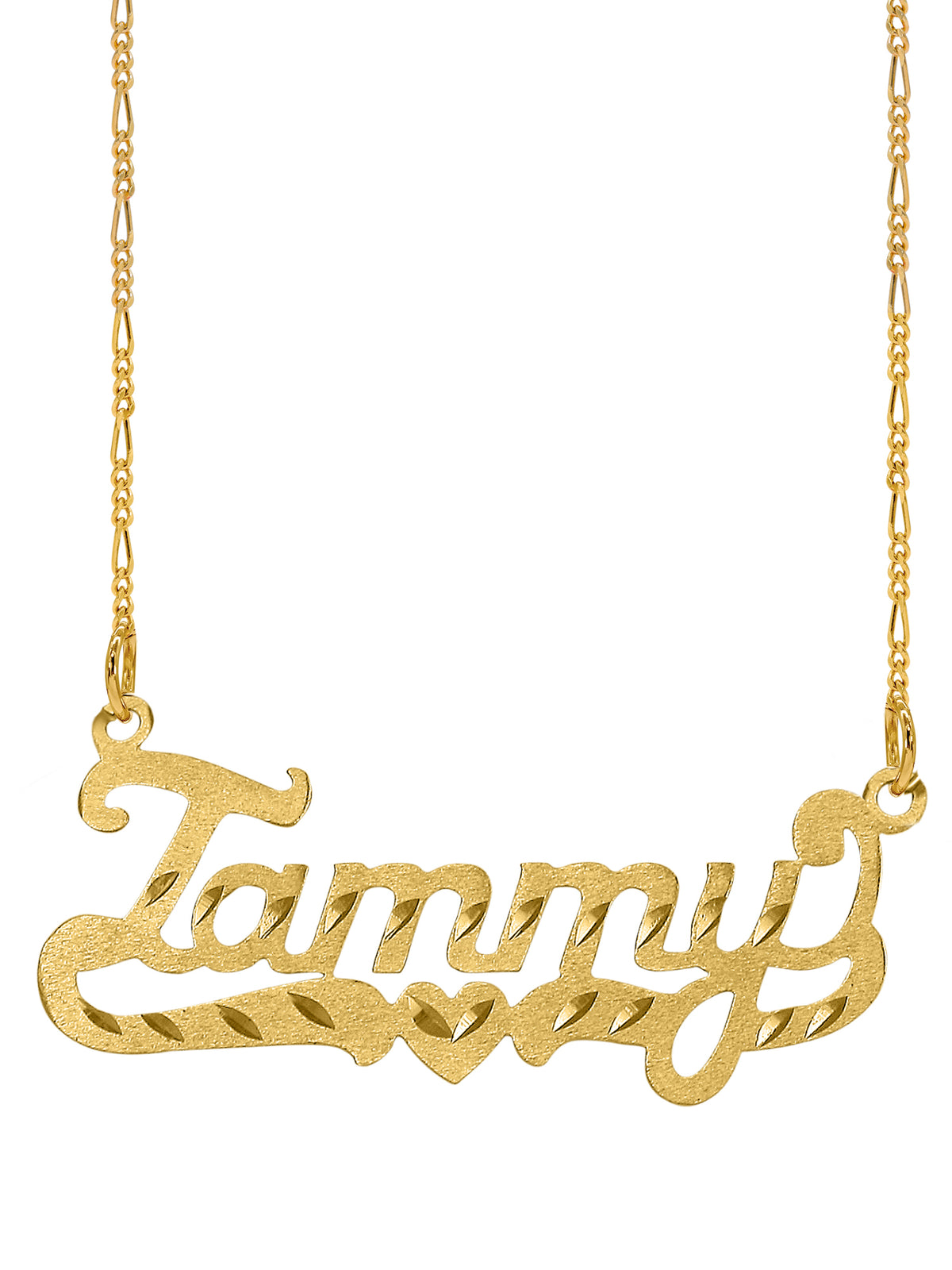 Diamond Cut Nameplate Necklace