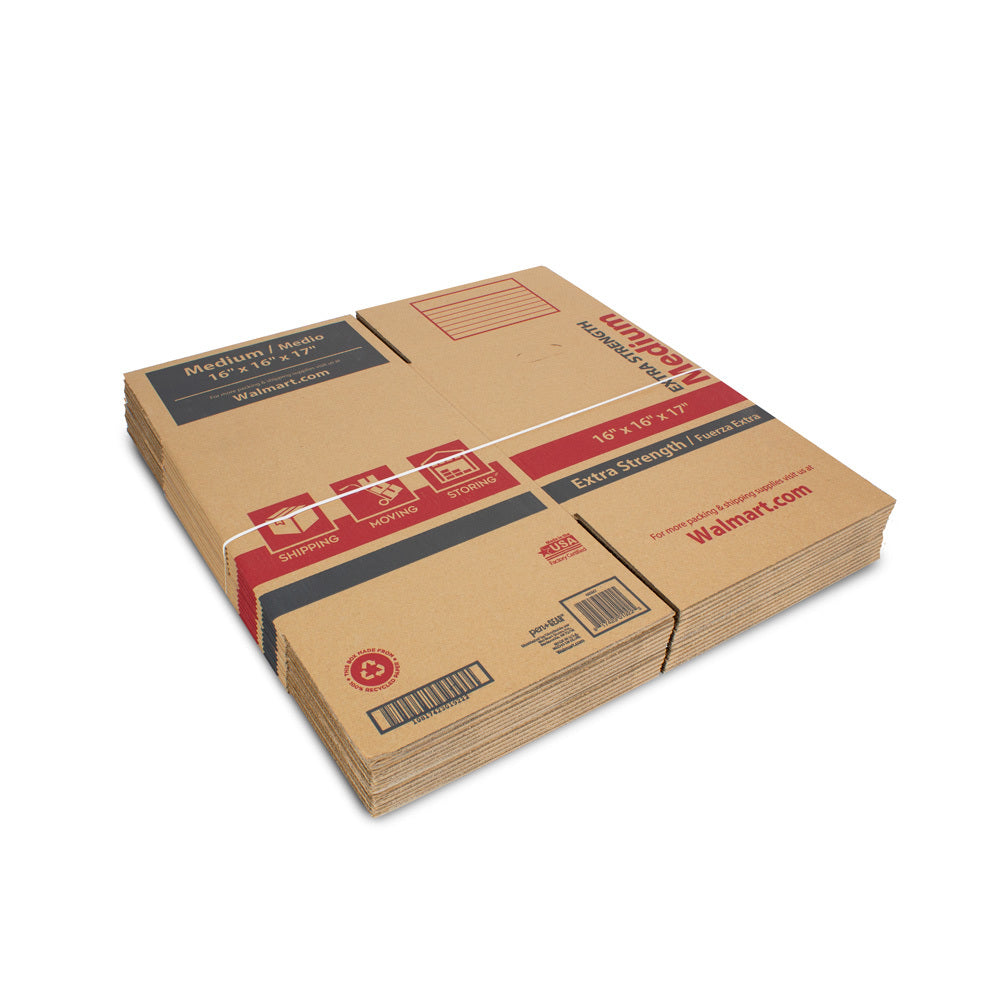 Medium Extra Strength Recycled Moving Boxes 16L x 16W x 17H (15 Count)