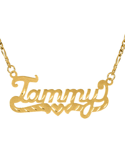 Diamond Cut Nameplate Necklace