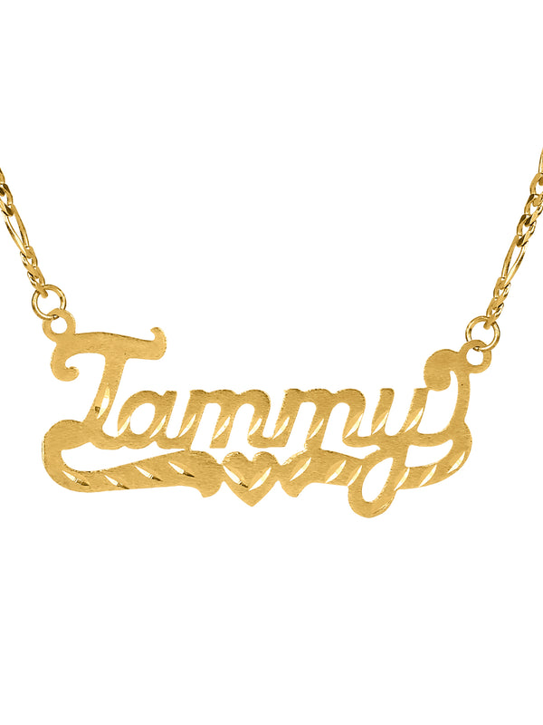 Diamond Cut Nameplate Necklace